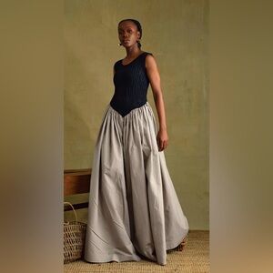 1964 BRAND Black Tan Sephora Smocked Drop Waist Dress